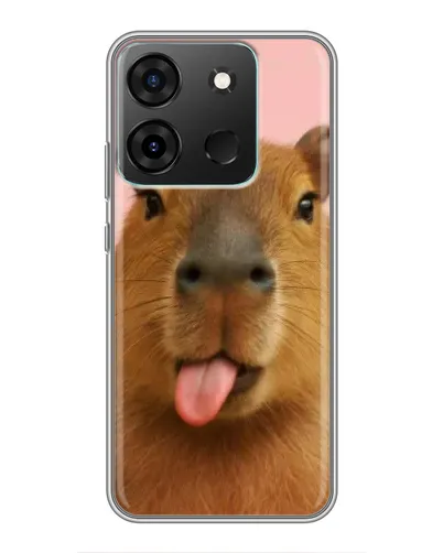 Чохол для Infinix Smart 7 з картинкою «Капібара з язиком»