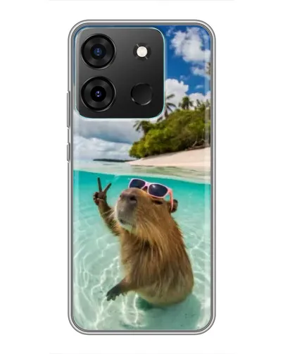 Чохол для Infinix Smart 7 з картинкою «Капібара на морі»