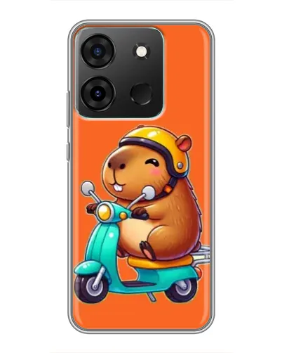 Чохол для Infinix Smart 7 з картинкою «Капібара на скутері»