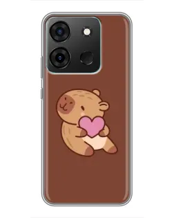 Чохол для Infinix Smart 7 з картинкою «Капібара з серцем»