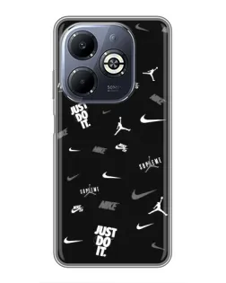 Чехол для Infinix Smart 8 Plus с картинкой «Nike Black Pattern»