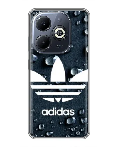 Чехол для Infinix Smart 8 Plus с картинкой «Adidas Trefoil Blue»