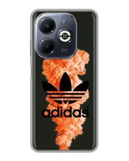 Чехол для Infinix Smart 8 Plus с картинкой «Оранжевый дым Adidas»