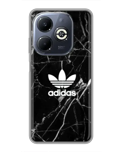 Чехол для Infinix Smart 8 Plus с картинкой «Белый мрамор Adidas»