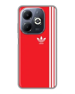 Чехол для Infinix Smart 8 Plus с картинкой «Красный минимализм Adidas»