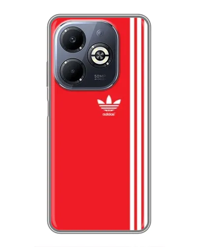 Чехол для Infinix Smart 8 Plus с картинкой «Красный минимализм Adidas»