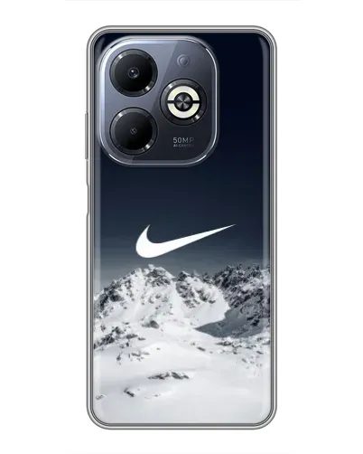 Чехол для Infinix Smart 8 Plus с картинкой «Nike — зимние горы» Чехол для Infinix Smart 8 Plus с картинкой «Nike — зимние горы»