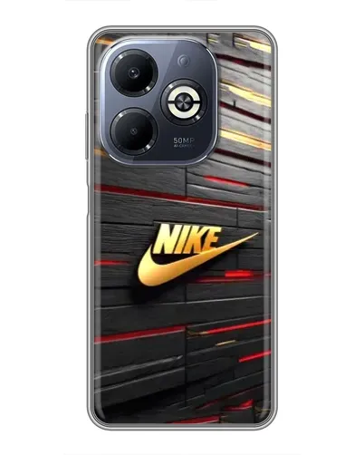 Чехол для Infinix Smart 8 Plus с картинкой «Золотой Nike на металле» Чехол для Infinix Smart 8 Plus с картинкой «Золотой Nike на металле»
