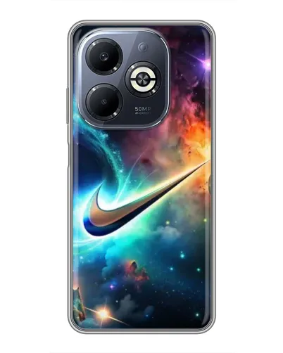 Чехол для Infinix Smart 8 Plus с картинкой «Космический Nike Swoosh» Чехол для Infinix Smart 8 Plus с картинкой «Космический Nike Swoosh»
