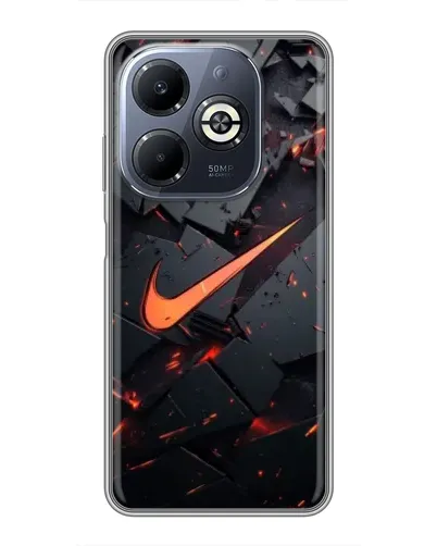Чехол для Infinix Smart 8 Plus с картинкой «Nike — эффект разломов» Чехол для Infinix Smart 8 Plus с картинкой «Nike — эффект разломов»