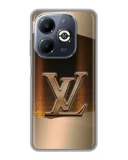 Чехол для Infinix Smart 8 Plus с картинкой «LV — золотое сияние»