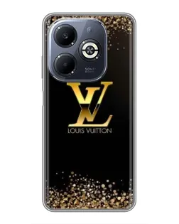 Чехол для Infinix Smart 8 Plus с картинкой «LV — золотые искры»