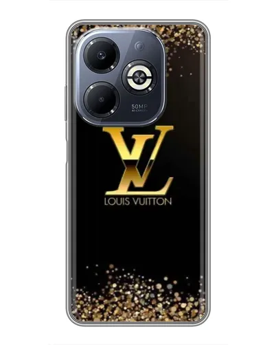 Чехол для Infinix Smart 8 Plus с картинкой «LV — золотые искры»