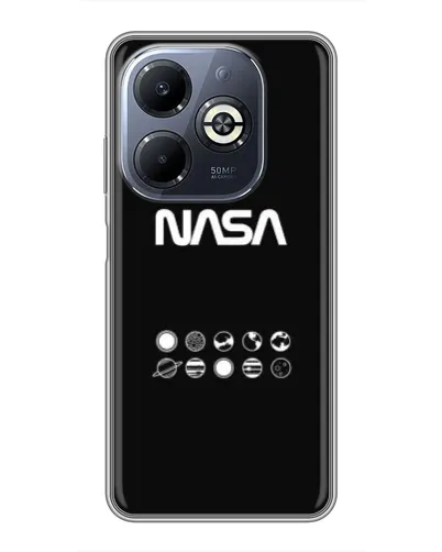 Чехол для Infinix Smart 8 Plus с картинкой «NASA — технический принт»