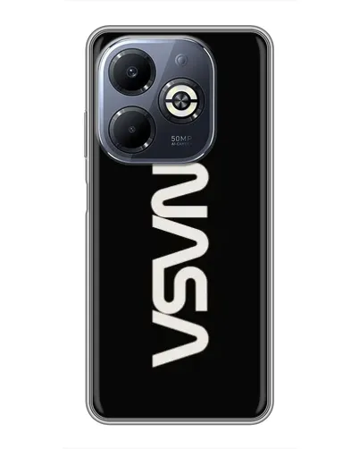 Чехол для Infinix Smart 8 Plus с картинкой «NASA — вертикальный логотип»