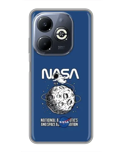 Чехол для Infinix Smart 8 Plus с картинкой «NASA — лунная миссия»