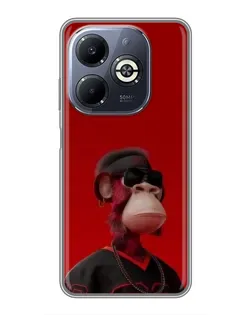 Чехол для Infinix Smart 8 Plus с картинкой «Bored Ape в красном» Чехол для Infinix Smart 8 Plus с картинкой «Bored Ape в красном»