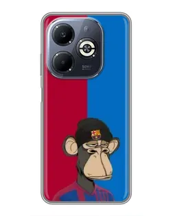 Чехол для Infinix Smart 8 Plus с картинкой «Bored Ape — фанат Барсы»
