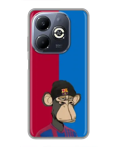 Чехол для Infinix Smart 8 Plus с картинкой «Bored Ape — фанат Барсы»