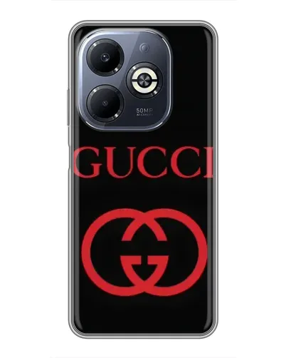 Чехол для Infinix Smart 8 Plus с картинкой «Gucci — красный логотип»