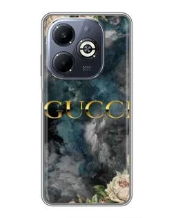 Чехол для Infinix Smart 8 Plus с картинкой «Абстрактные цветы Gucci»
