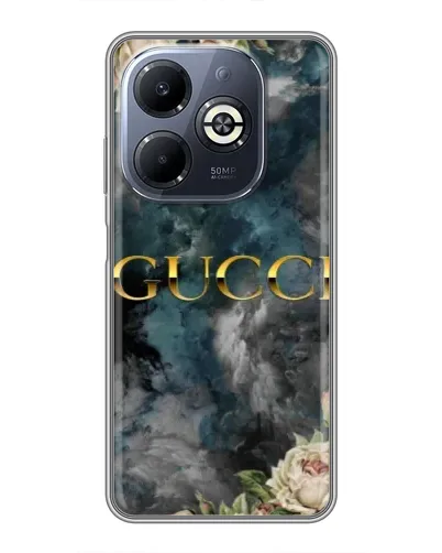 Чехол для Infinix Smart 8 Plus с картинкой «Абстрактные цветы Gucci»