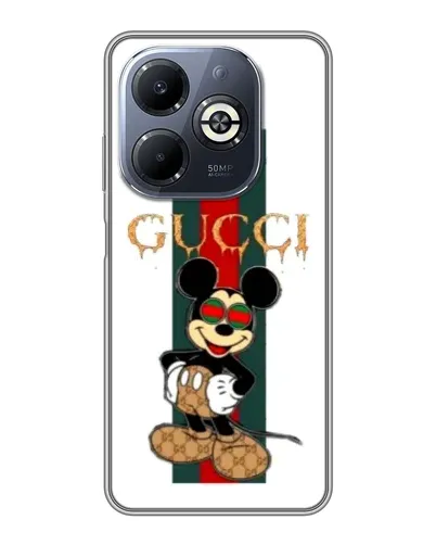 Чехол для Infinix Smart 8 Plus с картинкой «Микки Маус Gucci — полосы»
