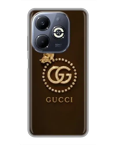Чехол для Infinix Smart 8 Plus с картинкой «Gucci — золотая бабочка»