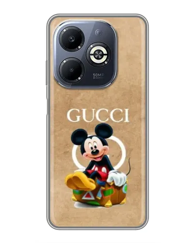 Чехол для Infinix Smart 8 Plus с картинкой «Микки Маус Gucci — крафт»