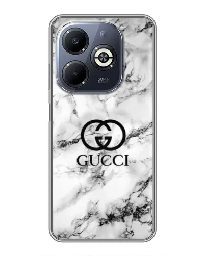 Чехол для Infinix Smart 8 Plus с картинкой «Gucci — мраморный шик»