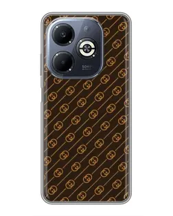 Чехол для Infinix Smart 8 Plus с картинкой «Gucci — золотые диагонали»