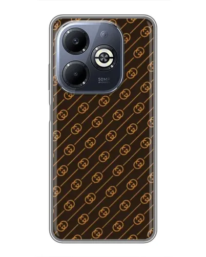 Чехол для Infinix Smart 8 Plus с картинкой «Gucci — золотые диагонали»