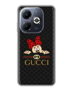 Чехол для Infinix Smart 8 Plus с картинкой «Минни Маус Gucci — черный»