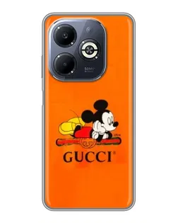 Чохол для Infinix Smart 8 Plus з картинкою «Міккі Маус Gucci — помаранч»