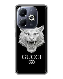 Чохол для Infinix Smart 8 Plus з картинкою «Gucci — срібний лев»