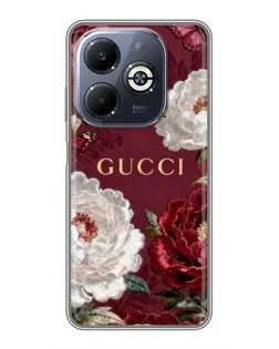 Чохол для Infinix Smart 8 Plus з картинкою «Gucci — бордові троянди»