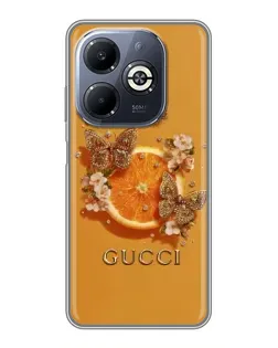 Чохол для Infinix Smart 8 Plus з картинкою «Gucci — золоті метелики»