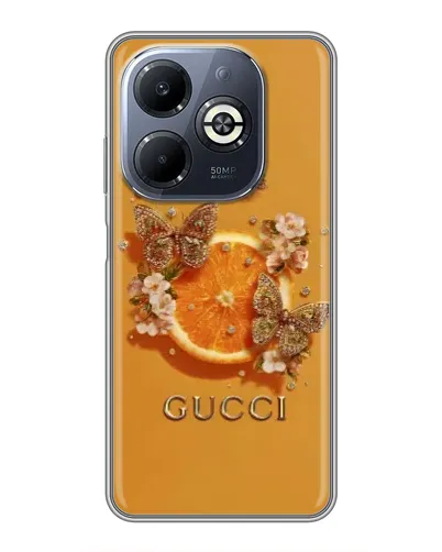 Чохол для Infinix Smart 8 Plus з картинкою «Gucci — золоті метелики» Чохол для Infinix Smart 8 Plus з картинкою «Gucci — золоті метелики»