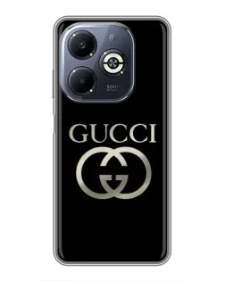 Чохол для Infinix Smart 8 Plus з картинкою «Gucci — золото на чорному»