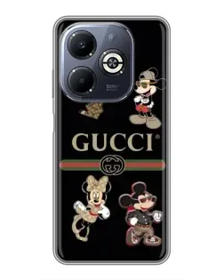 Чохол для Infinix Smart 8 Plus з картинкою «Gucci — герої Disney та монограма»