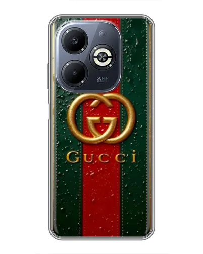Чохол для Infinix Smart 8 Plus з картинкою «Gucci — фірмова смуга та золото» Чохол для Infinix Smart 8 Plus з картинкою «Gucci — фірмова смуга та золото»