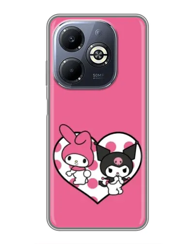 Чохол для Infinix Smart 8 Plus з картинкою «Kuromi та My Melody» Чохол для Infinix Smart 8 Plus з картинкою «Kuromi та My Melody»