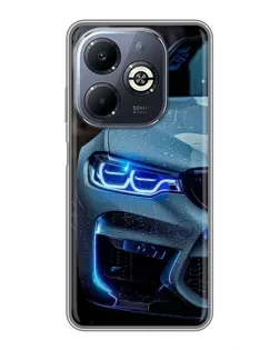 Чохол для Infinix Smart 8 Plus з картинкою «Погляд BMW з синіми фарами»