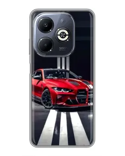 Чохол для Infinix Smart 8 Plus з картинкою «Червона BMW на дорозі»