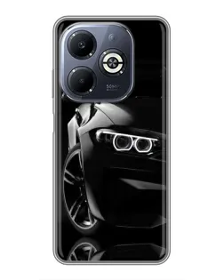 Чохол для Infinix Smart 8 Plus з картинкою «Чорна BMW — профіль»