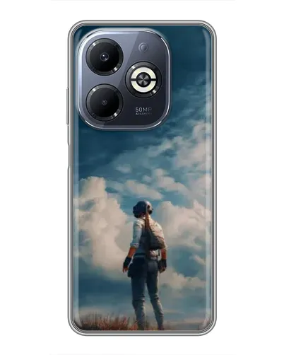 Чехол для Infinix Smart 8 Plus с картинкой «Герой PUBG на скале»
