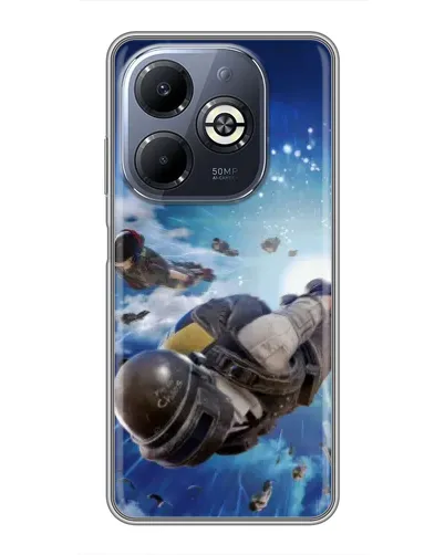 Чехол для Infinix Smart 8 Plus с картинкой «Десант PUBG — прыжок»