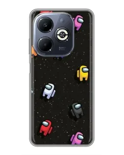 Чехол для Infinix Smart 8 Plus с картинкой «Космический паттерн Among Us»