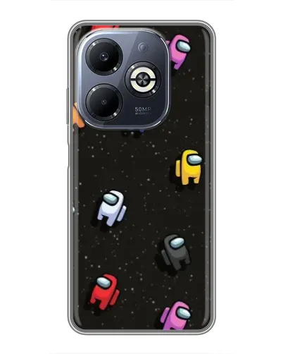 Чехол для Infinix Smart 8 Plus с картинкой «Космический паттерн Among Us»