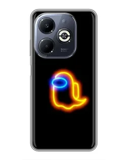 Чехол для Infinix Smart 8 Plus с картинкой «Among Us неоновое сияние»